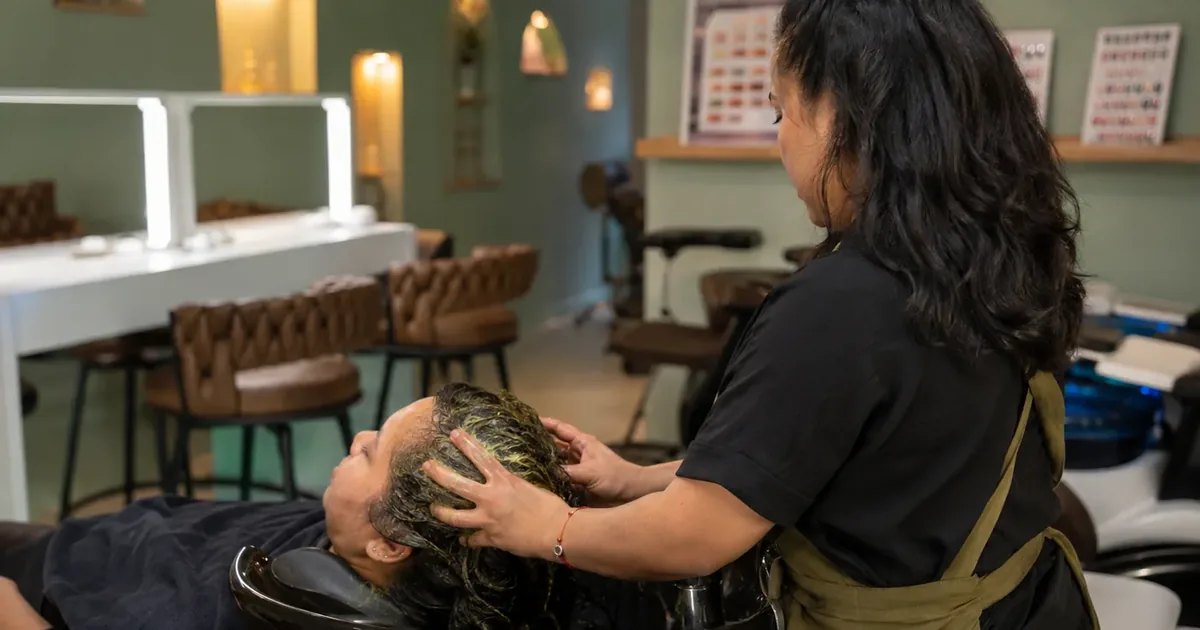 Relaxing Japanese-style head spa at LaVina Nail & Spa in Hyattsville, MD